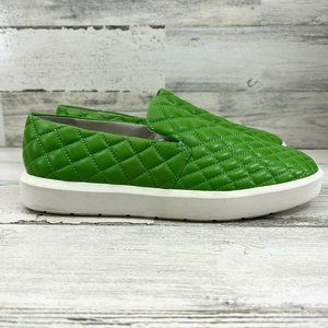SARTO By Franco Sarto Sneaker Prato Quilted Slip On Green Leather Women's Size 9